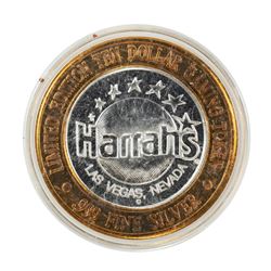 .999 Fine Silver Harrah's Casino Las Vegas, Nevada $10 Limited Edition Gaming Token