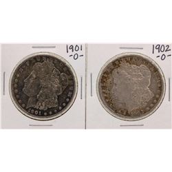 Lot of 1901-O & 1902-O $1 Morgan Silver Dollar Coins
