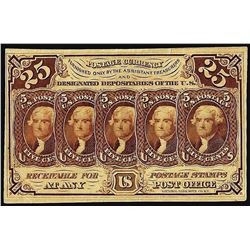 July 17, 1862 First Issue Twenty-Five Cent Fractional Currency Note