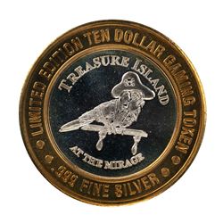 .999 Fine Silver Treasure Island Las Vegas, Nevada $10 Limited Edition Gaming Token