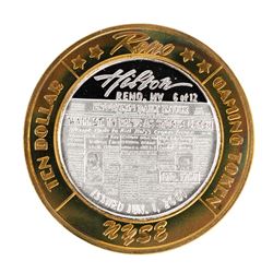 .999 Silver Hilton Reno, Nevada $10 Casino Limited Edition Gaming Token