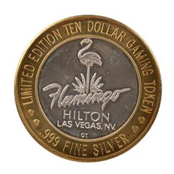 .999 Silver Flamingo Hilton Las Vegas, Nevada $10 Casino Limited Edition Gaming Token
