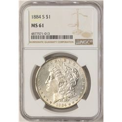 1884-S $1 Morgan Silver Dollar Coin NGC MS61