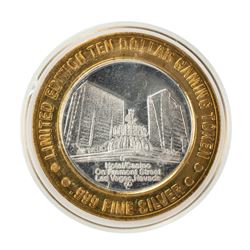 .999 Silver 4 Queens Hotel and Casino $10 Casino Limited Edition Gaming Token