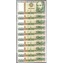 Lot of (10) 1988 Peru Mil Intis Uncirculated Bank Notes