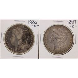 Lot of 1886-O & 1887-O $1 Morgan Silver Dollar Coins