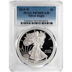 2015-W $1 Proof American Silver Eagle Coin PCGS PR70DCAM