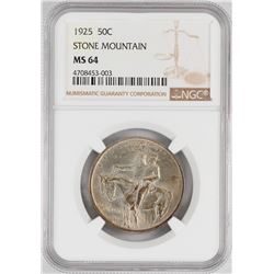 1925 Stone Mountain Memorial Commemorative Half Dollar Coin NGC MS64