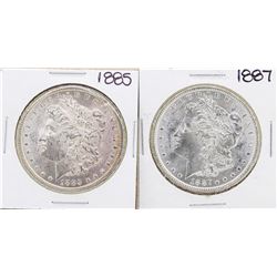 Lot of 1885 & 1887 $1 Morgan Silver Dollar Coins