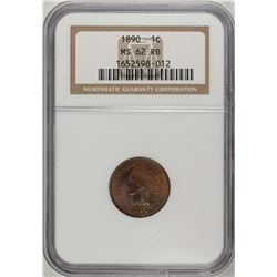 1890 Indian Head Cent Coin NGC MS62RB