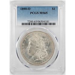 1890-O $1 Morgan Silver Dollar Coin PCGS MS65