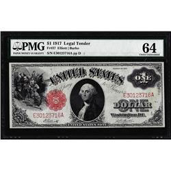 1917 $1 Legal Tender Note Fr.37 PMG Choice Uncirculated 64