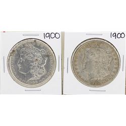 Lot of (2) 1900 $1 Morgan Silver Dollar Coins