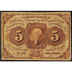 July 17, 1862 5 Cent 1st Issue Fractional Currency note