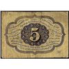 Image 2 : July 17, 1862 5 Cent 1st Issue Fractional Currency note