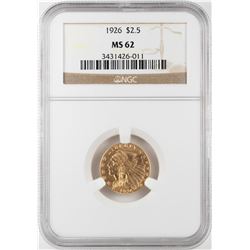 1926 $2 1/2 Indian Head Quarter Eagle Gold Coin NGC MS62