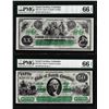 Image 1 : Matching Low Serial 1872 $20 & $50 South Carolina Obsolete Notes PMG Gem Unc. 66EPQ
