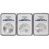 Image 1 : Lot of (3) 2006 $1 American Silver Eagle Coins NGC MS69 Early Releases