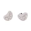 Image 1 : 14KT White Gold 0.50 ctw Diamond Kidney Bean Shape Stud Earrings