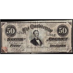 1861 $50 Confederate States of America Note