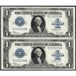 Lot of (2) 1923 $1 Silver Certificate Notes