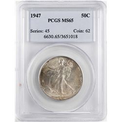 1947 Walking Liberty Half Dollar Coin PCGS MS65
