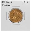 Image 1 : 1911 $5 Indian Head Half Eagle Gold Coin