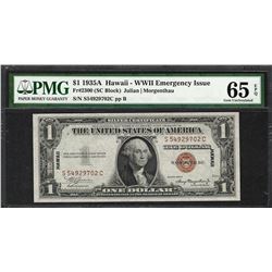 1935A $1 Hawaii Silver Certificate WWII Emergency Note PMG Gem Uncirculated 65EPQ