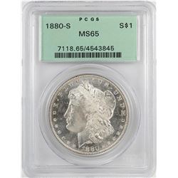 1880-S $1 Morgan Silver Dollar Coin PCGS MS65 Old Green Holder
