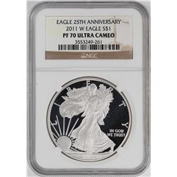 2011-W $1 Proof American Silver Eagle Coin NGC PF70 Ultra Cameo