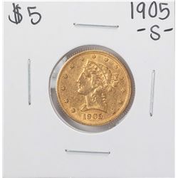 1905-S $5 Liberty Head Half Eagle Gold Coin