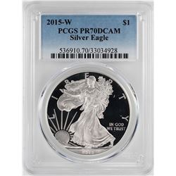 2015-W $1 Proof American Silver Eagle Coin PCGS PR70DCAM
