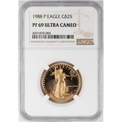 1988-P $25 Proof American Gold Eagle Coin NGC PF69 Ultra Cameo