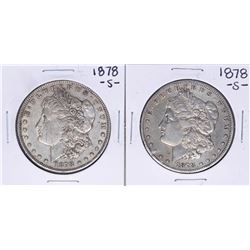 Lot of (2) 1878-S $1 Morgan Silver Dollar Coins