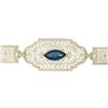 Image 2 : 10k White Gold Filigree Link Bracelet w/ Marquise Sim Sapphire