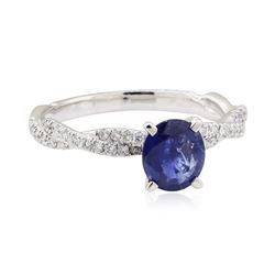 1.90 ctw Sapphire and Diamond Ring - 14KT White Gold