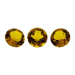 14.36 ctw.Natural Round Cut Citrine Quartz Parcel of Three