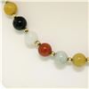 Image 4 : 14K Yellow Gold 24" Long Multi Colored 8.5mm Round Jade Bead Strand Necklace