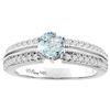 Image 1 : 1.10 CTW Aquamarine & Diamond Ring 14K White Gold - REF-69V2R