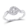 Image 1 : Diamond Solitaire Twist Promise Bridal Ring 1/6 Cttw 10kt White Gold
