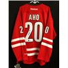 Image 1 : SEBASTIAN AHO SIGNED HURRICANES JERSEY (AJ SPORTS COA)