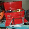 Image 1 : BEACH TOOL CHEST W/ CONTENTS AND VALVE COMPRESSOR