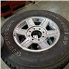 Image 2 : SET OF 3 FIRESTONE TRANSFORCE AT TIRES 265/70 R17 TIRES ON DODGE 8 BOLT RIMS