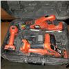 Image 2 : 3PC BLACK AND DECKER FIRE STOR CORDLESS TOOL IN CASE - NO CHARGER