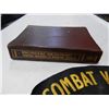 Image 2 : COMBAT VETERANS LARGE PATCH W/ HOSE BIT, ENGINEERS DICTIONARY, AND VINTAGE SPRAY NOZZLE