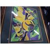 Image 2 : MAUI PLUMERIA 16" BY 20" FRAMED SILK PAINTING MURIEL CORSON