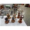 Image 2 : MAPLE AND GLASS CANDLE HOLDERS AND METAL CANDLE HOLDERS