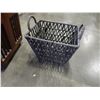 Image 2 : WOOD AND RATAN MAGAZINE RACK AND WICKER BASKETS