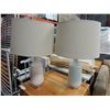 Image 1 : 2 HOBNAIL GLASS TABLE LAMPS, WHITE AND PINK