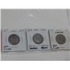 Image 2 : 3 DECADES OF CANADIAN 25c 1934, 1943, 1953 .800 SILVER